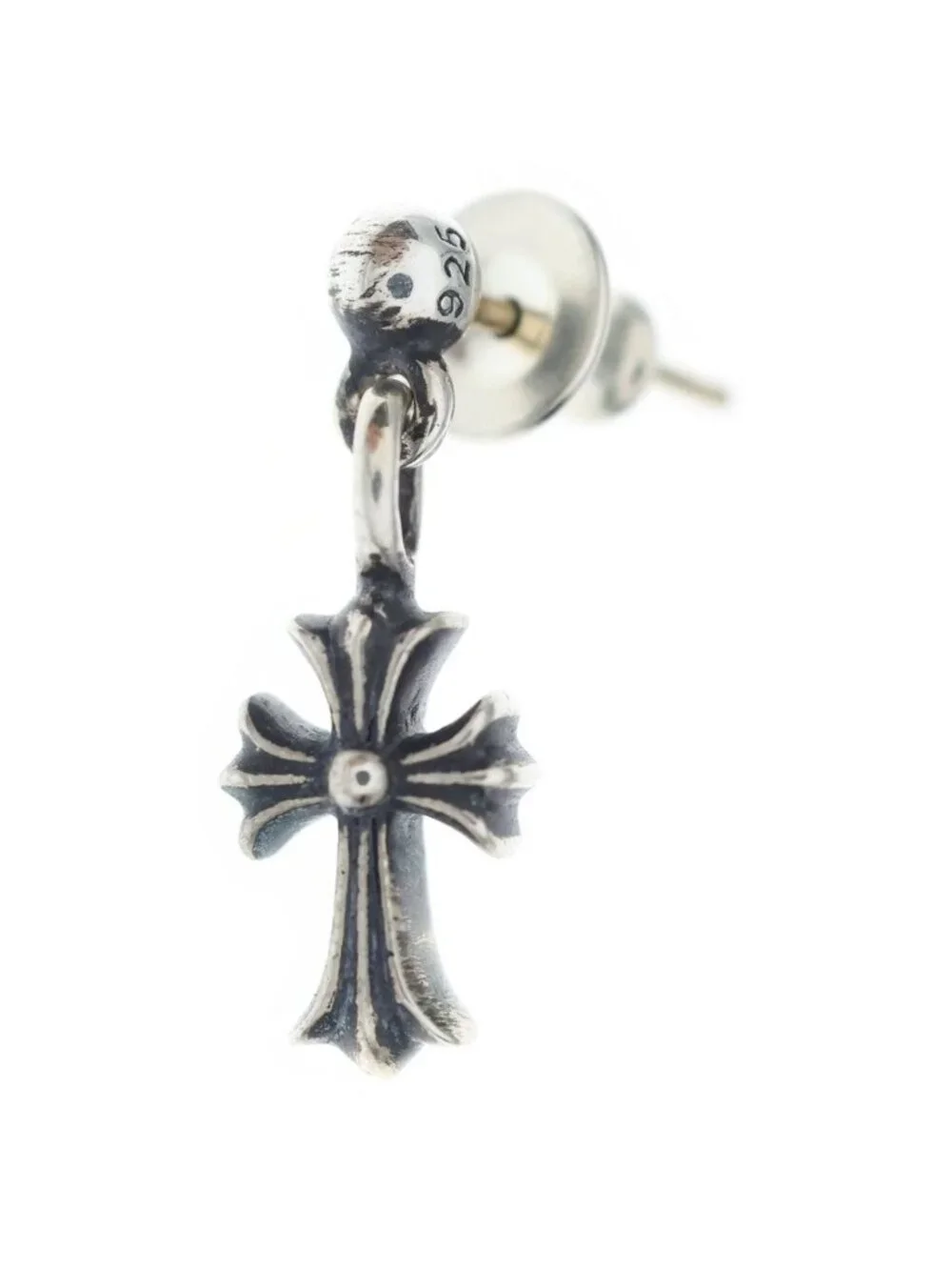 Chrome Hearts Drp Stck CH Crs Stack CH Cross Dropearrings Silver Earring